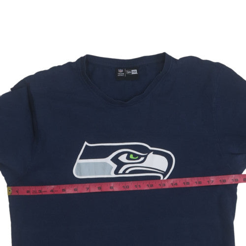 New Era Men's Navy Seattle Seahawks Graphic Crew Neck T-Shirt Size L