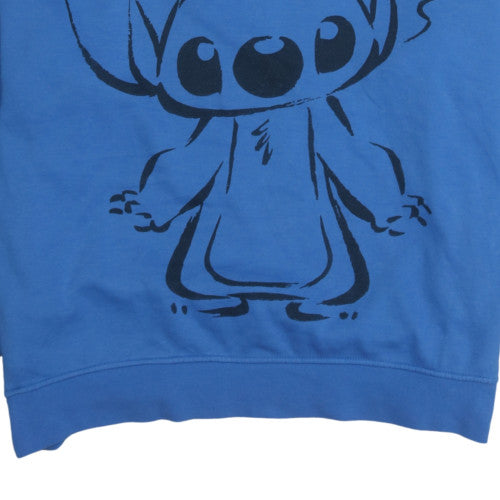 Disney Women Blue Stitch Pullover Hoodie XL Relaxed Fit
