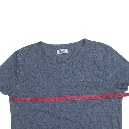 Tommy Hilfiger Men's Grey Cotton Crew Neck Short Sleeve T-Shirt M