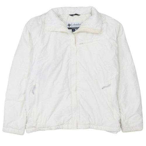Columbia Women's White Full Zip Insulated Jacket L Nylon Blend