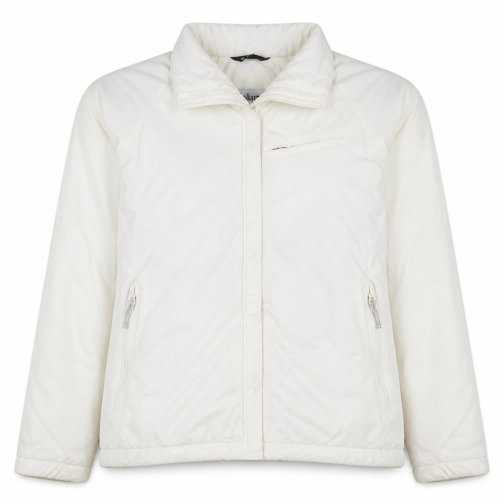 Front view of Columbia Women's White Full Zip Insulated Jacket L Nylon Blend