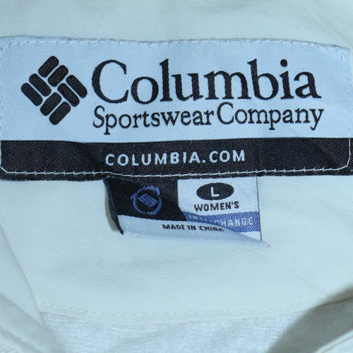 Columbia Women's White Full Zip Insulated Jacket L Nylon Blend