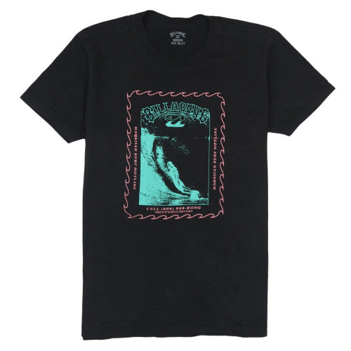 Billabong Men's Black Small Crew Neck Graphic Surf T-Shirt