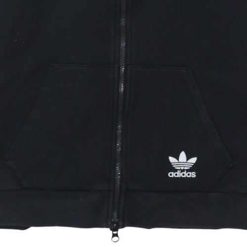 Adidas Mens Black XS Full Zip Hooded Sweatshirt Fleece Hoodie