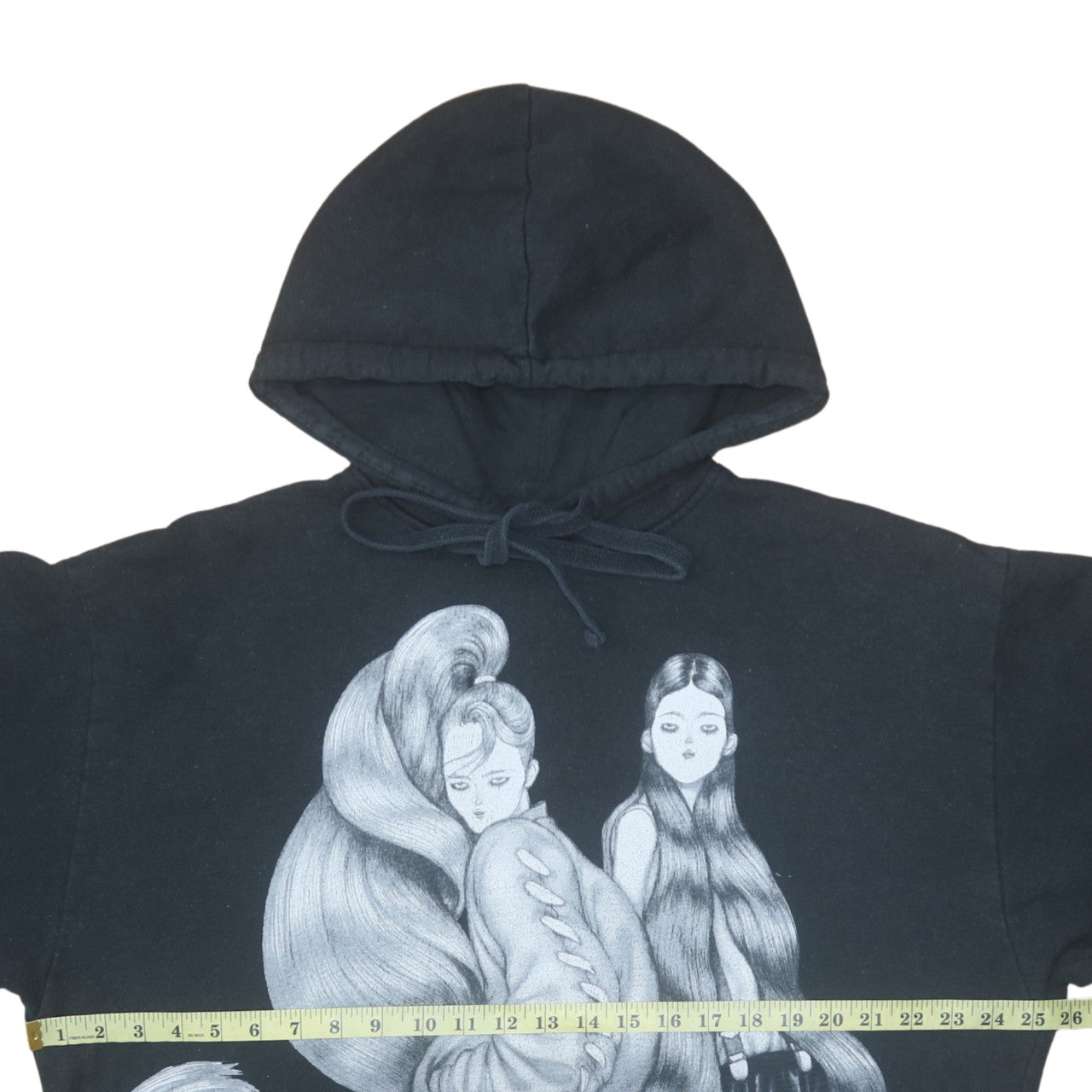 Zara Women Black Pullover Hoodie Graphic Print Long Sleeve Size L