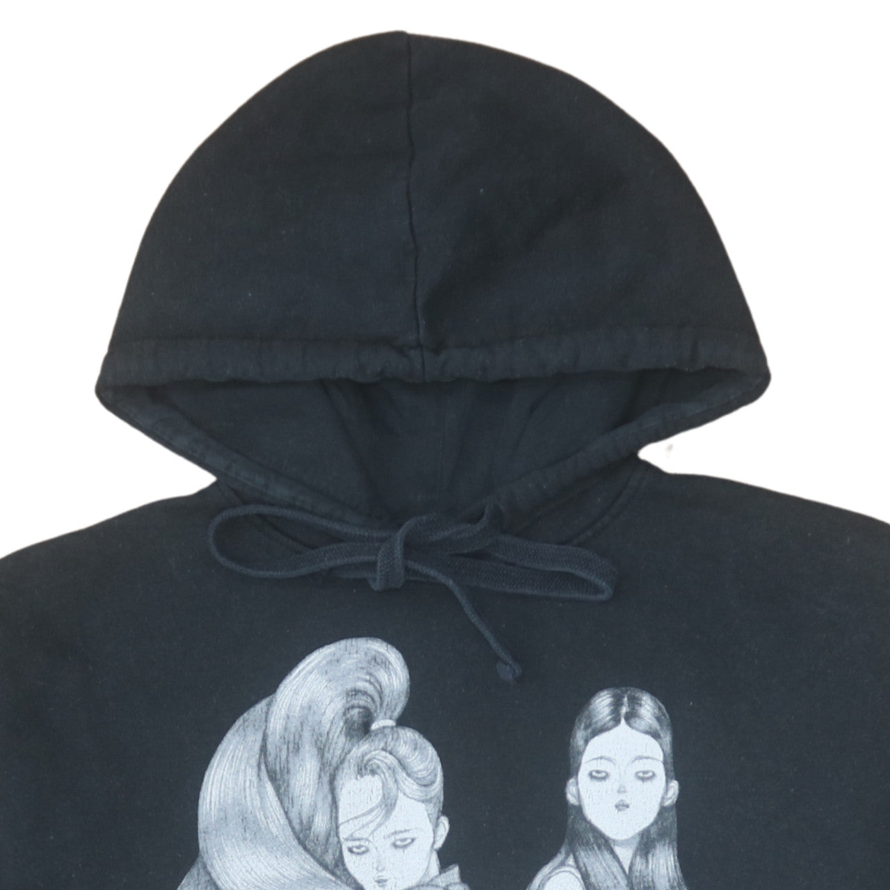 Zara Women Black Pullover Hoodie Graphic Print Long Sleeve Size L