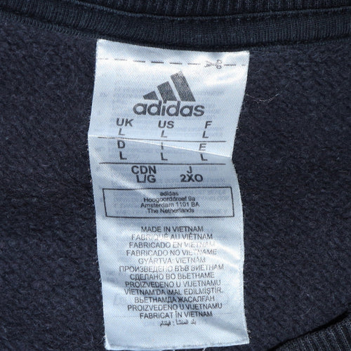 Adidas Men’s Black Crew Neck Pullover Sweatshirt L Sports Fleece