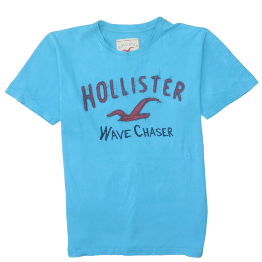 Hollister Men's Blue Wave Chaser Graphic Crew Neck T-Shirt XL