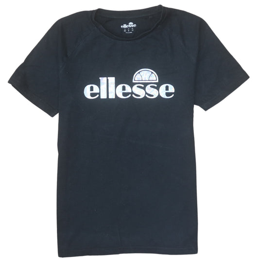 Ellesse Womens Black Cotton Short Sleeve T-Shirt Size 12