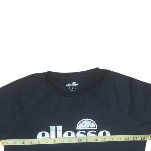 Ellesse Womens Black Cotton Short Sleeve T-Shirt Size 12