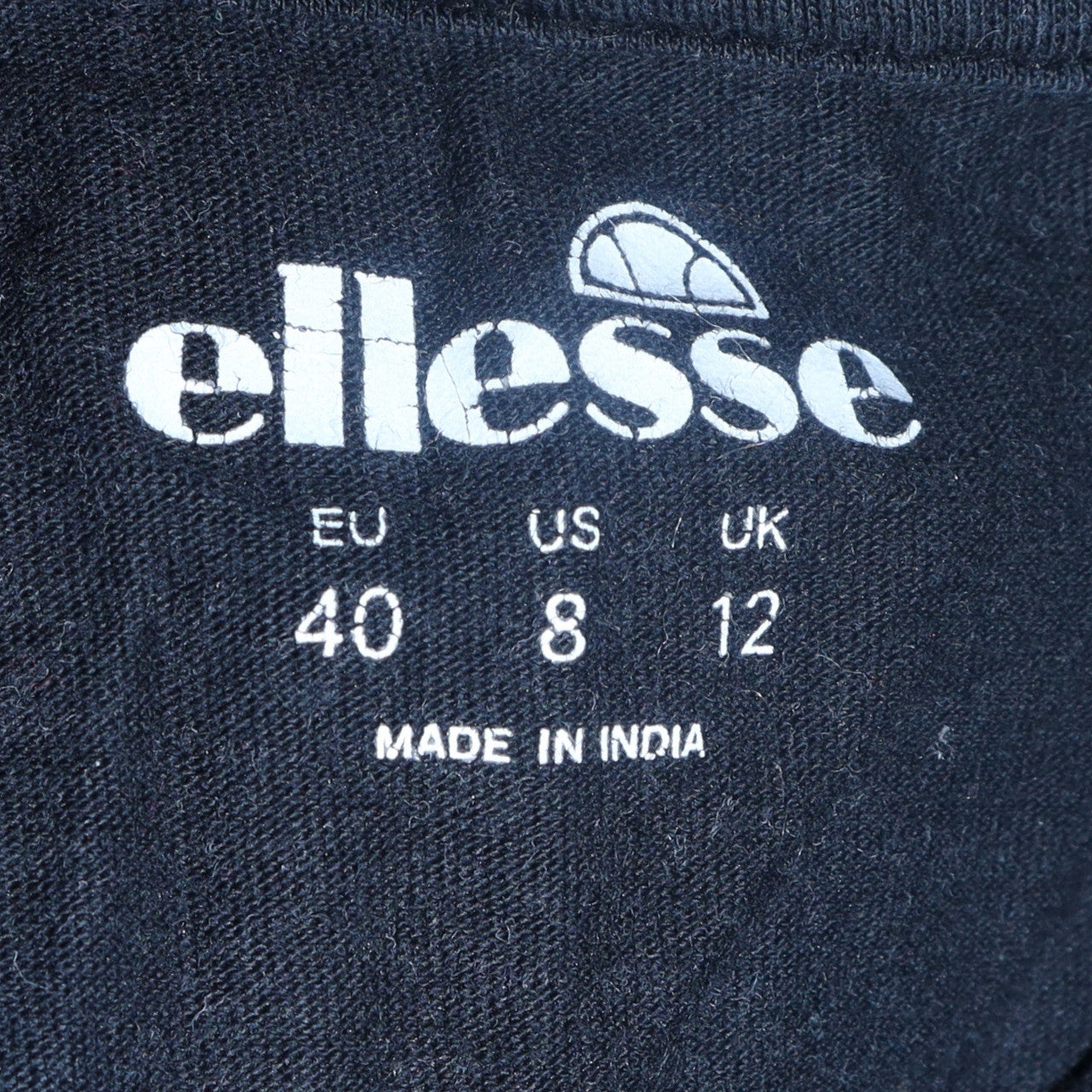Ellesse Womens Black Cotton Short Sleeve T-Shirt Size 12