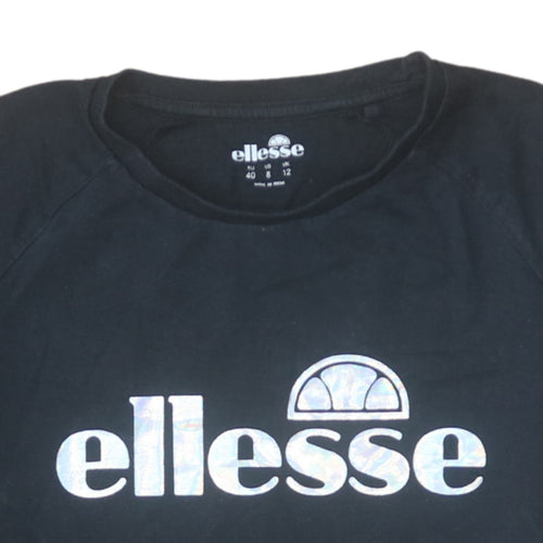 Ellesse Womens Black Cotton Short Sleeve T-Shirt Size 12