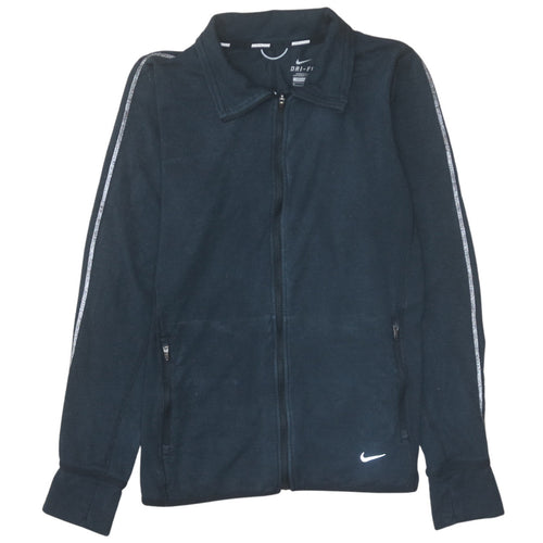 Nike Women Black Dri-FIT Full Zip Hoodie Jacket M Running