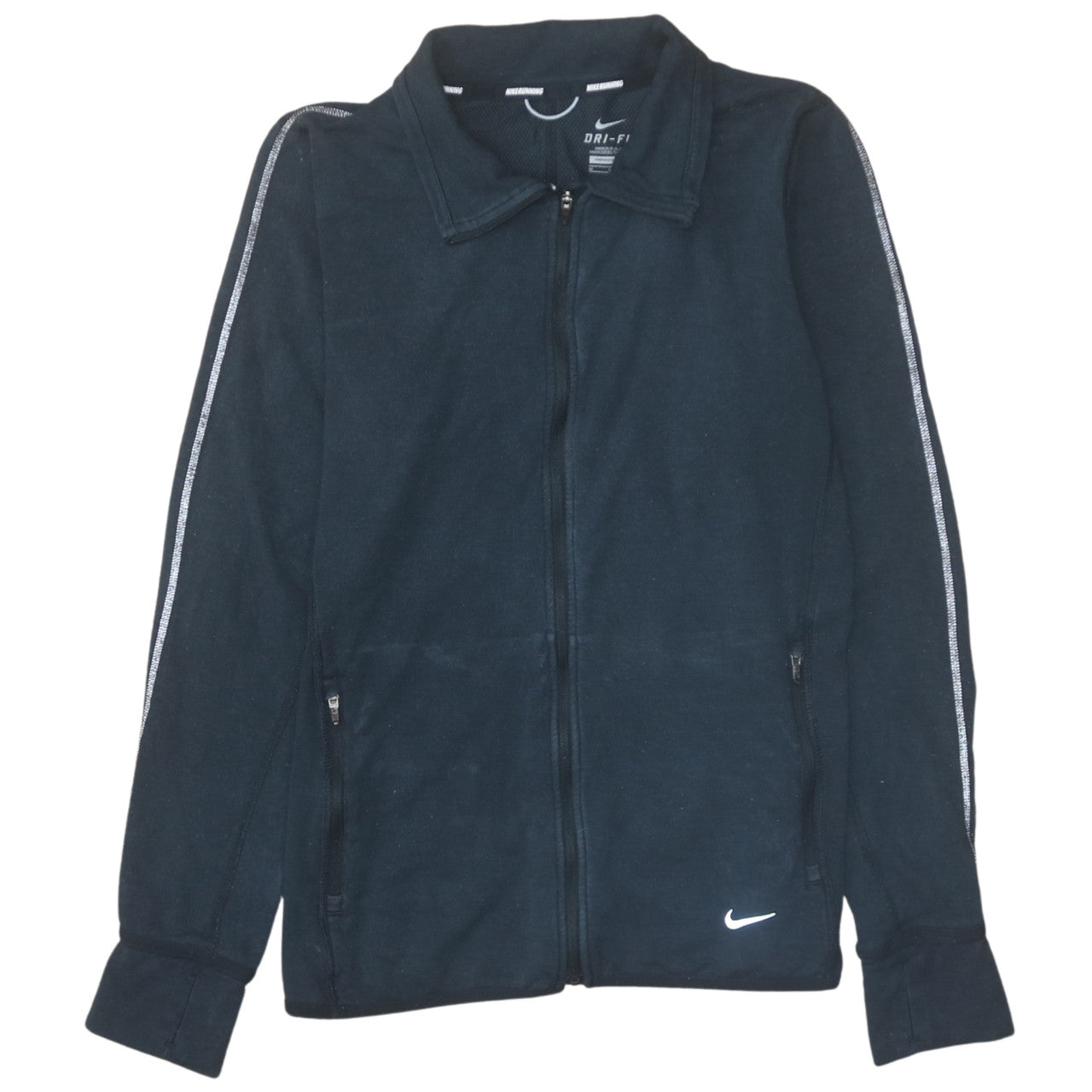 Nike Women Black Dri-FIT Full Zip Hoodie Jacket M Running