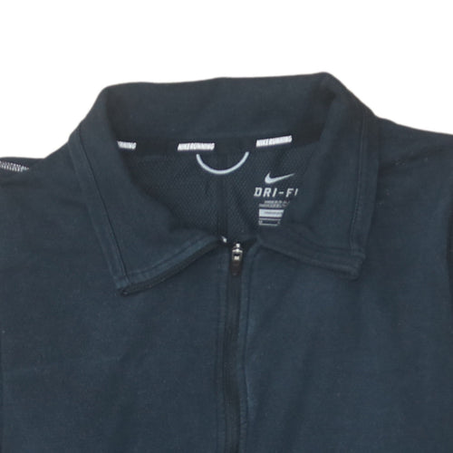 Nike Women Black Dri-FIT Full Zip Hoodie Jacket M Running