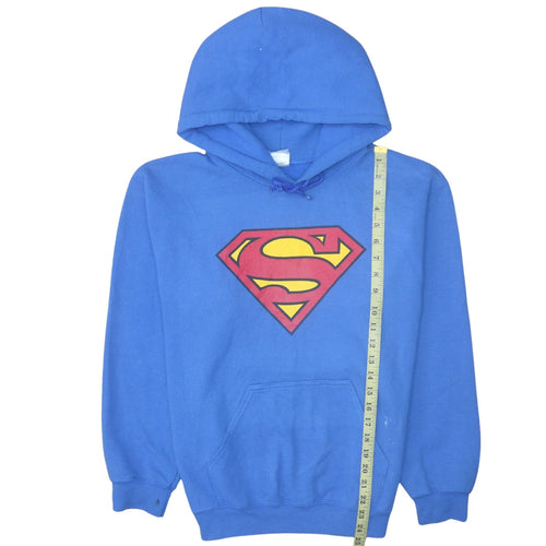 Gildan Men's Blue Superman Logo Pullover Hoodie Size S Fleece