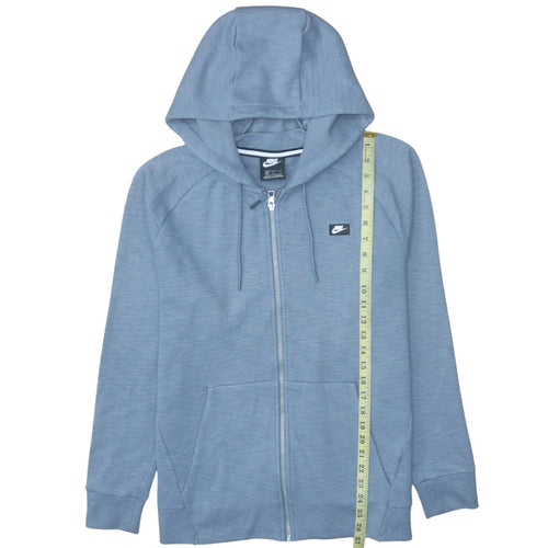 Nike Men's Blue Full Zip Hoodie Size M Lightweight Cotton Blend