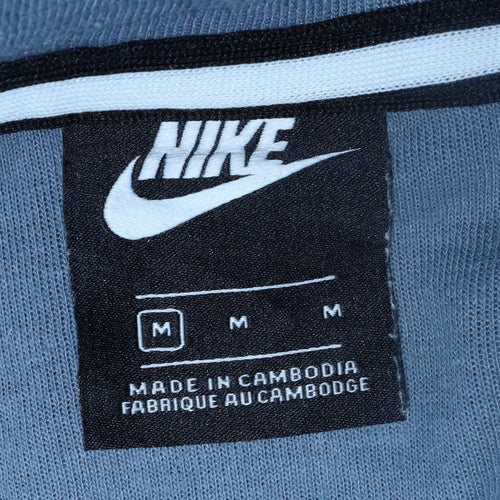 Nike Men's Blue Full Zip Hoodie Size M Lightweight Cotton Blend