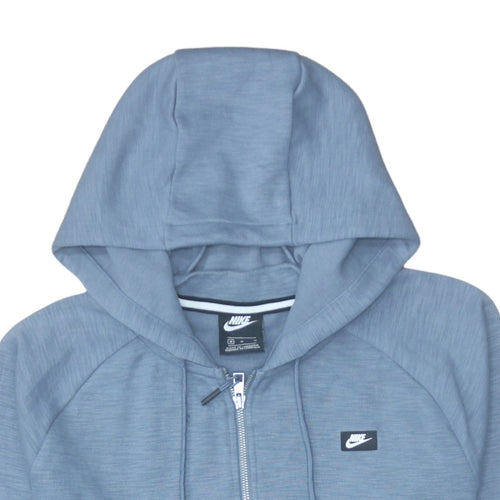 Nike Men's Blue Full Zip Hoodie Size M Lightweight Cotton Blend