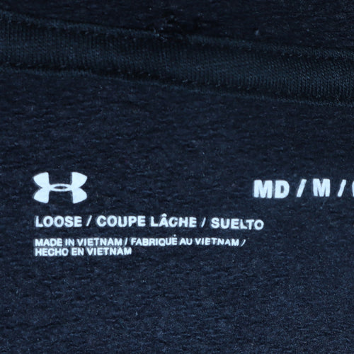 Under Armour Mens Black M Pullover Hoodie Cotton Blend Loose Fit