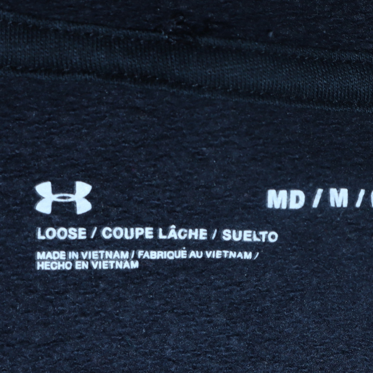 Under Armour Mens Black M Pullover Hoodie Cotton Blend Loose Fit