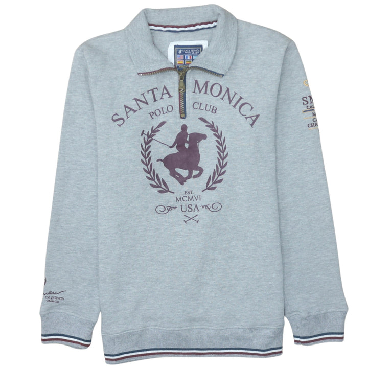 Santa Monica Polo Club Boys Grey 13 Years 1/4 Zip Sweatshirt