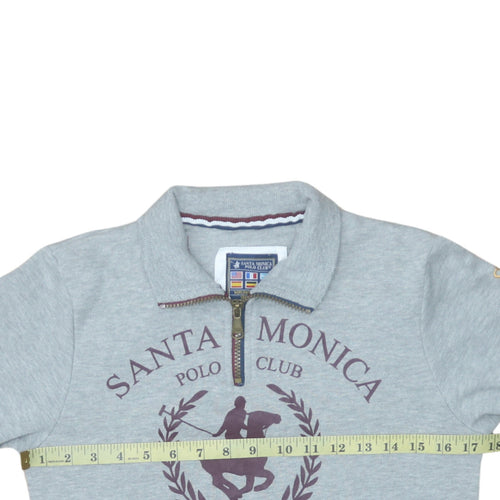 Santa Monica Polo Club Boys Grey 13 Years 1/4 Zip Sweatshirt