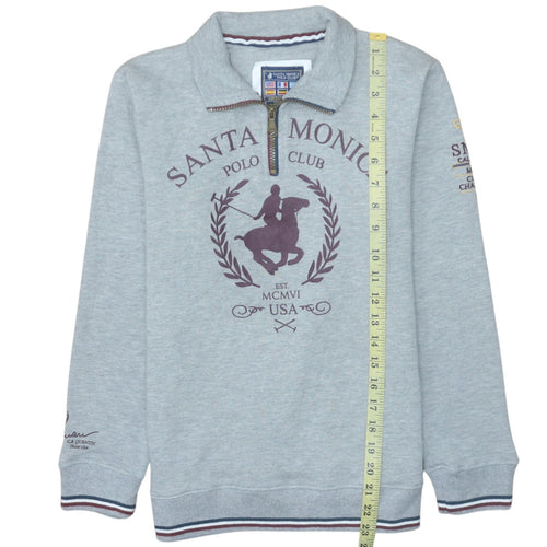 Santa Monica Polo Club Boys Grey 13 Years 1/4 Zip Sweatshirt