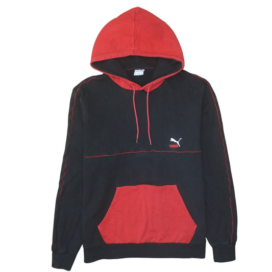 Puma Mens Black Red 2XL Pullover Hoodie Fleece Sweatshirt