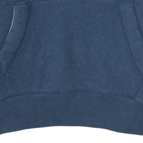Superdry Men's Blue Pullover Hoodie Size M College Logo Fleece