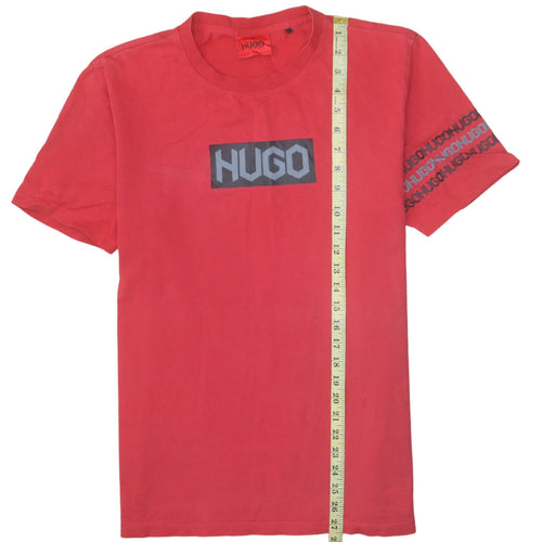 Hugo Boss Mens Red Logo Crew Neck Short Sleeve T-Shirt Size L