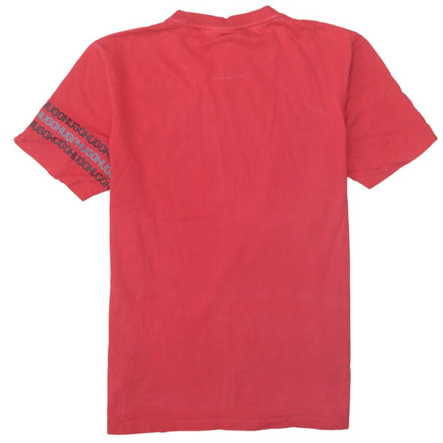 Hugo Boss Mens Red Logo Crew Neck Short Sleeve T-Shirt Size L