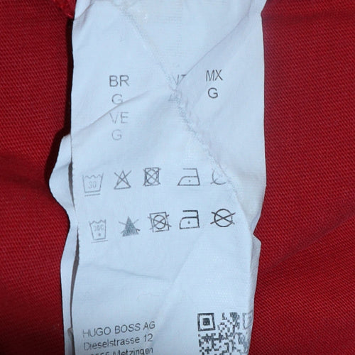 Hugo Boss Mens Red Logo Crew Neck Short Sleeve T-Shirt Size L