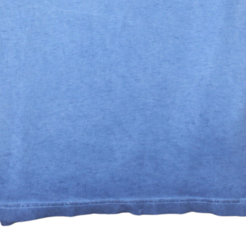 Tommy Hilfiger Women Blue V-Neck Short Sleeve Cotton T-Shirt Size S