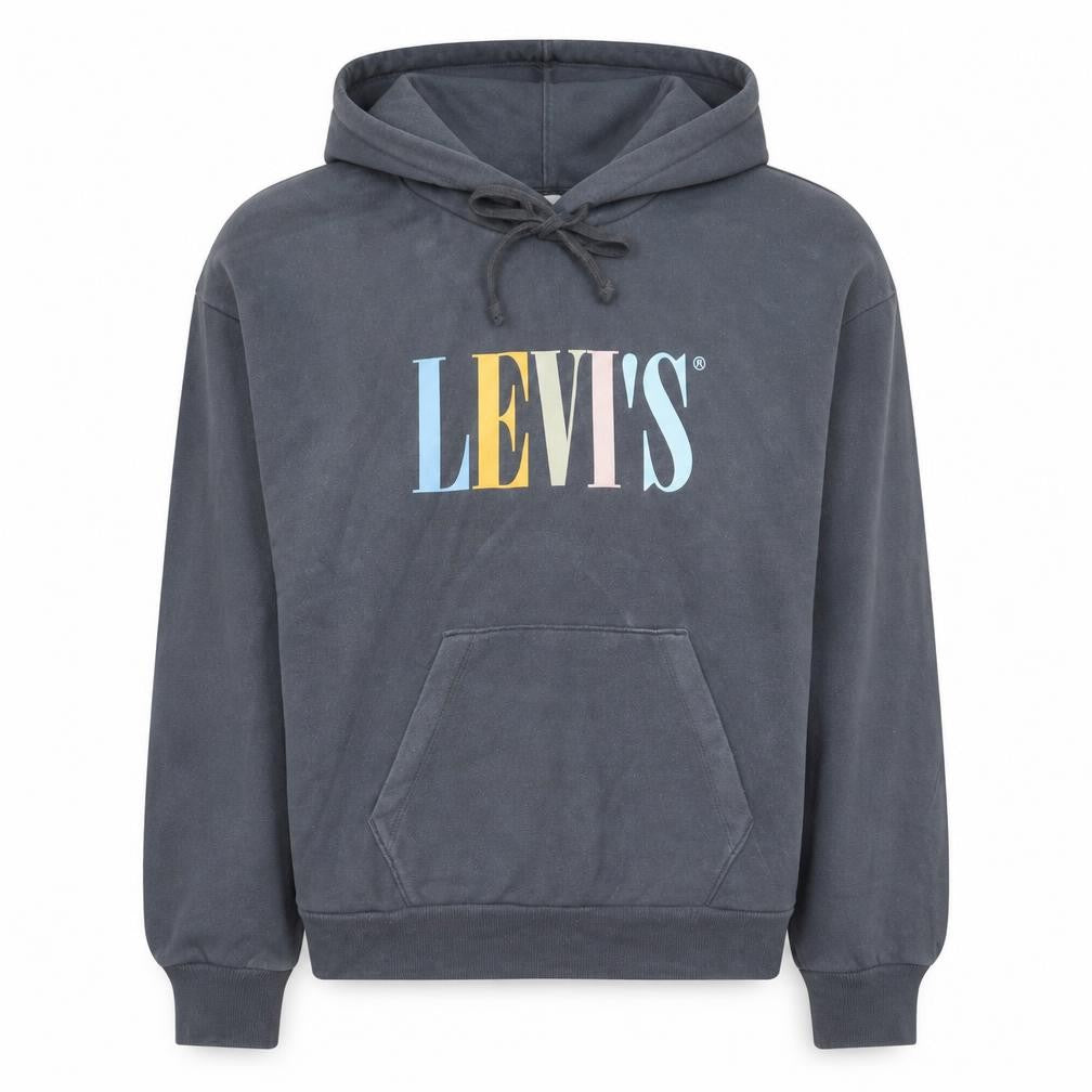 Front view of Levi's Women's Black Pullover Hoodie Small Graphic Print Logo