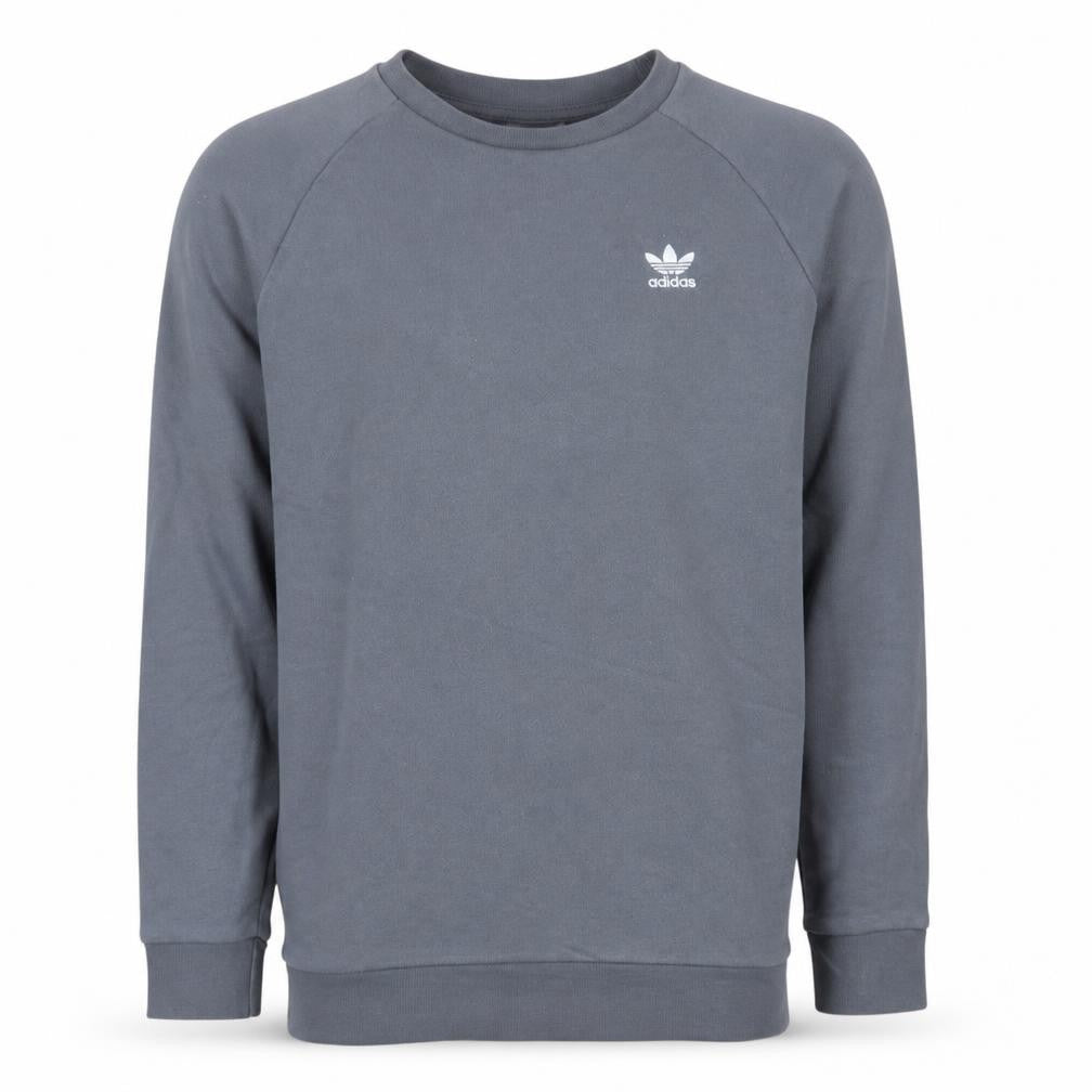 Front view of Adidas Men's Grey Crew Neck Pullover Sweatshirt, size S