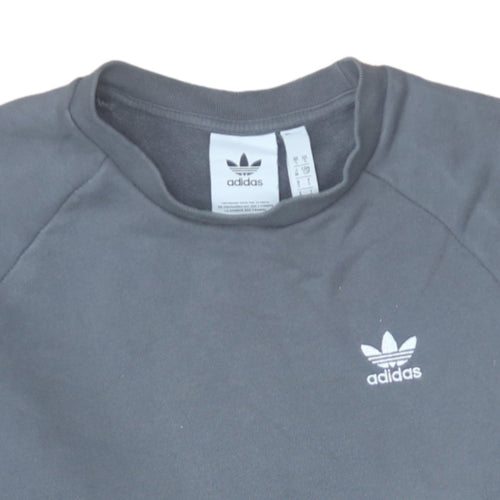 Adidas Men's Grey Crew Neck Pullover Sweatshirt Size S