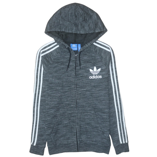 Adidas Men's Grey Full Zip Hoodie Size M Hooded Sportswear