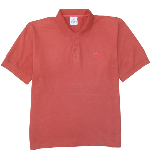 Adidas Men's Red Short Sleeve Polo Shirt Size L Cotton Classic Fit