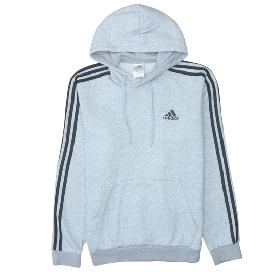 Adidas Men's Grey Pullover Hoodie Medium Regular Fit Sportswear
