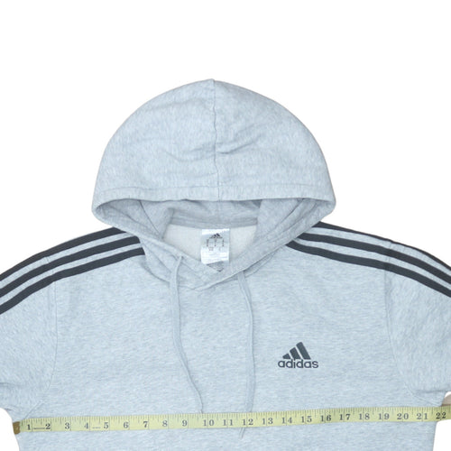 Adidas Men's Grey Pullover Hoodie Medium Regular Fit Sportswear