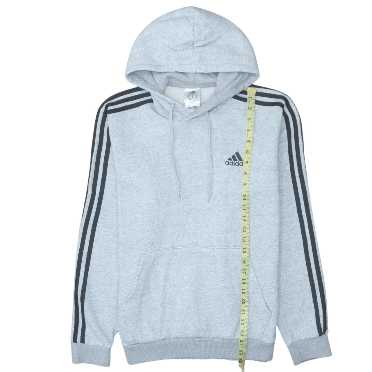 Adidas Men's Grey Pullover Hoodie Medium Regular Fit Sportswear