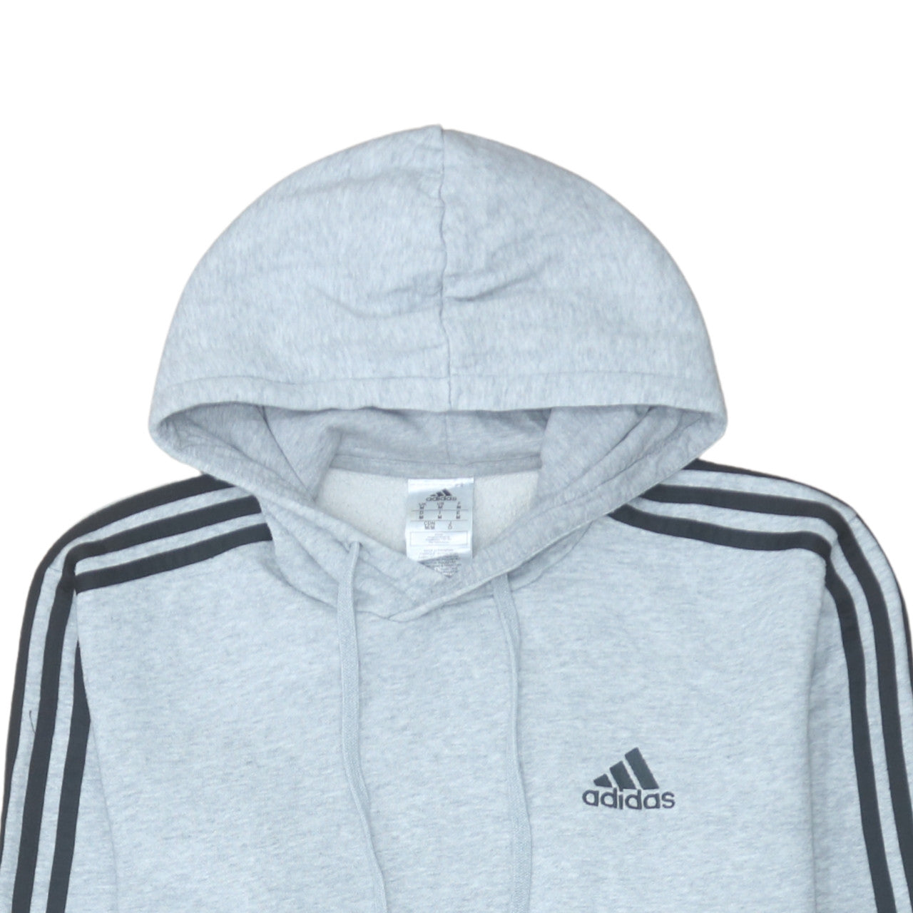 Adidas Men's Grey Pullover Hoodie Medium Regular Fit Sportswear