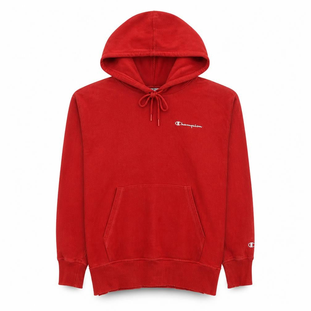 Front view of Champion Women's Red Pullover Hoodie Medium Fleece Casual Sweatshirt