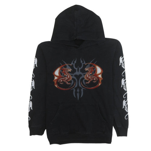 Rock@Tees Men's Black Dragon Gothic Pullover Hoodie M