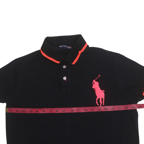 Ralph Lauren Polo Sport Men's Black Slim Fit Cotton Polo Shirt S