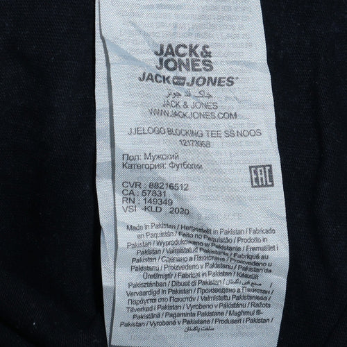 Jack & Jones Men's Multicoloured XL Crew Neck Colourblock T-Shirt