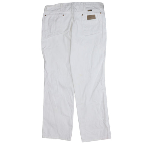 Wrangler Men's White Straight Leg Denim Jeans Size Regular