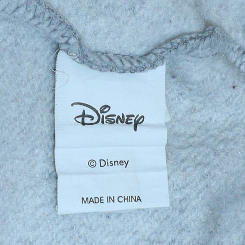 Disney Women’s Grey Stitch Sweatshirt L 14/16 Pullover Crew Neck