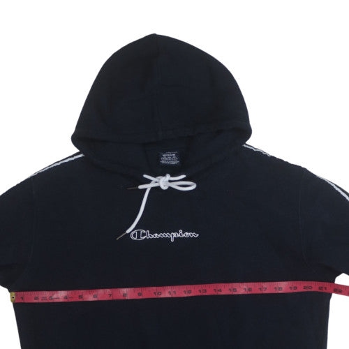 Champion Men's Black Medium Pullover Hoodie with Embroidered Logo